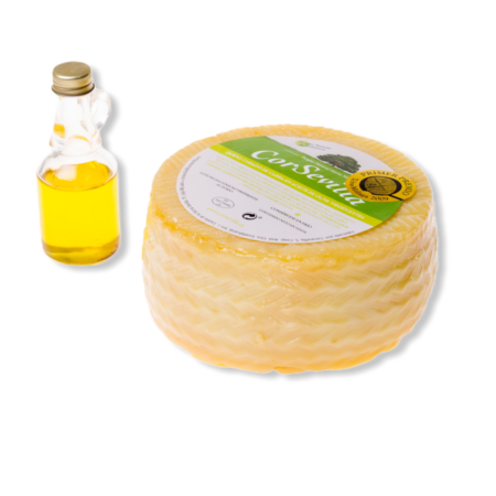 Queso de cabra en aceite de oliva virgen. Corsevilla.